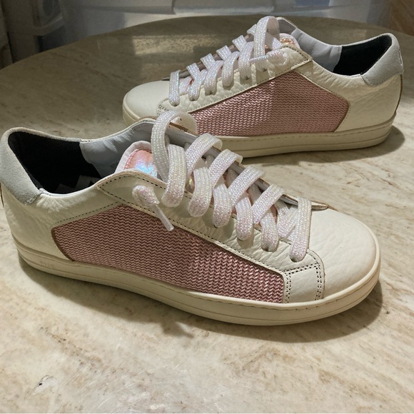 P448 John Glitter Sneakers Pink Iridescent Size 6 - Picture 1 of 5